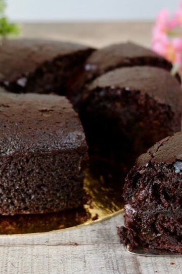 Super Moist Chocolate Cake | No Egg No Milk No Butter Cake.