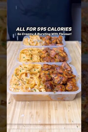 Want Delicious High Protein Meals? Try This Grilled Chicken Alfredo Pasta Meal Prep #fitness #recipe