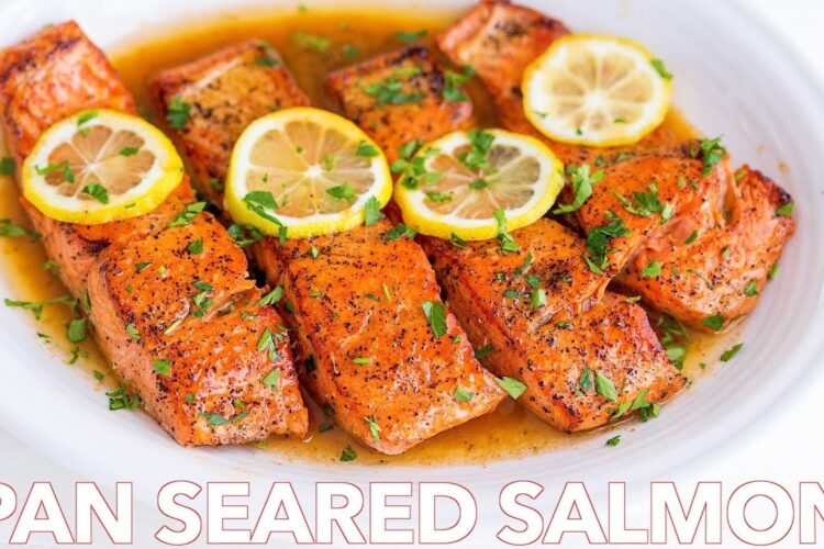Easy Pan Seared Salmon Recipe  with Lemon Butter