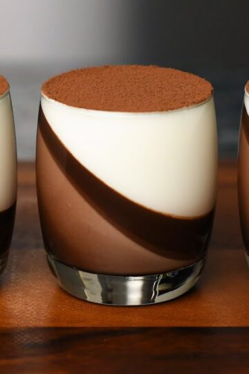 Chocolate dessert panna cotta. Easy to make. No bake.