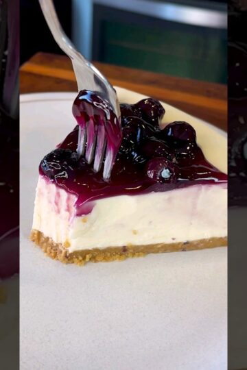Postre Facil Sin Hornear Cheesecake de Arándanos Receta #shorts