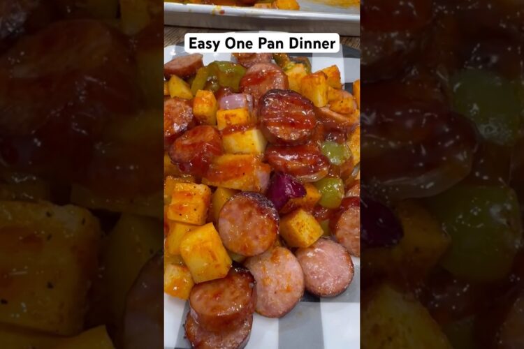 Sheet Pan Sausage and Potatoes #dinner #sheetpandinner #dinnerideas #recipe #onepan