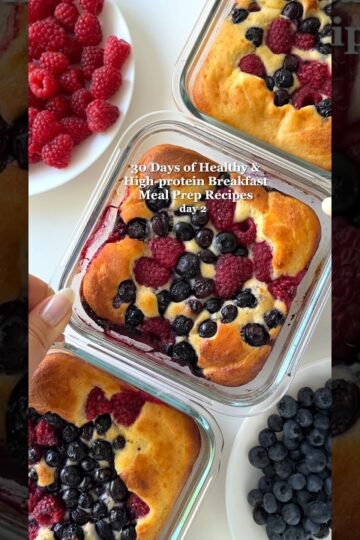 Breakfast Meal Prep: Pancake Bowls😍about 30g protein💪🏻 #mealprep #highprotein #easyrecipes