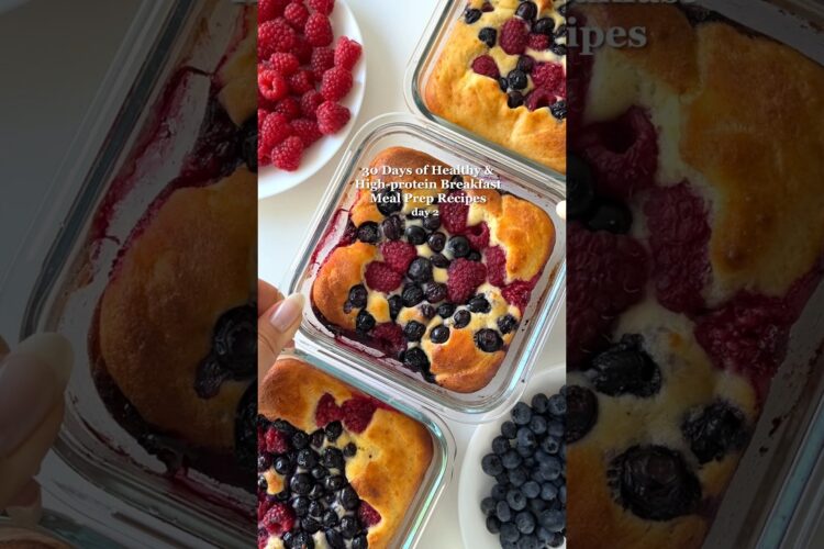 Breakfast Meal Prep: Pancake Bowls😍about 30g protein💪🏻 #mealprep #highprotein #easyrecipes