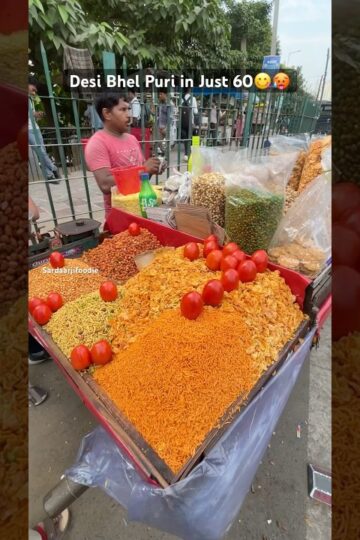 Desi Bhel Puri in Just 60/-😋🥵 #bhelpuri #streetfood #indianfood #indianstreetfood #indiancuisine