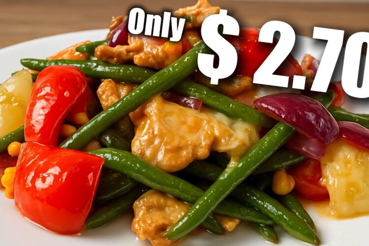 Under $3 Surprisingly Cheap Meal | Juicy and Colorful Chicken Stir Fry