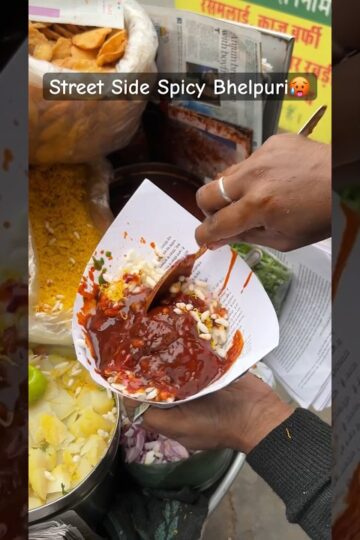 Street Style Spicy Bhel Puri in Jaipur #shorts #bhelpuri #indianstreetfood