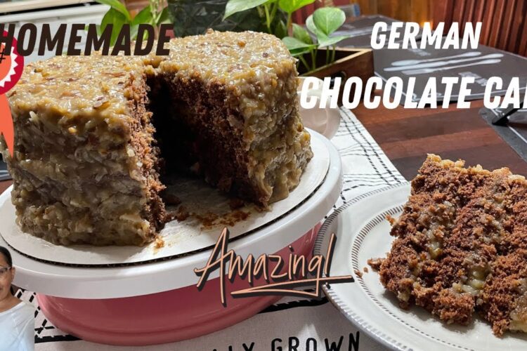 HOMEMADE GERMAN CHOCOLATE 🍫 CAKE 🍰 #cooking #homemade #amazing #baking #diy #blessed #goodeats