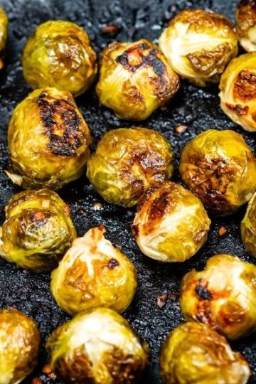 Oven Roasted Brussels Sprouts Recipe ( with garlic )