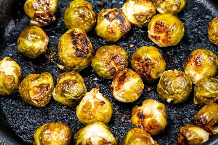 Oven Roasted Brussels Sprouts Recipe ( with garlic )