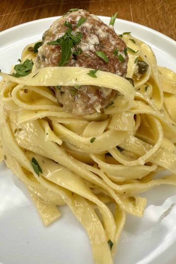 Chicken Piccata Meatball Fettuccine - Melissa Jo Real Recipes