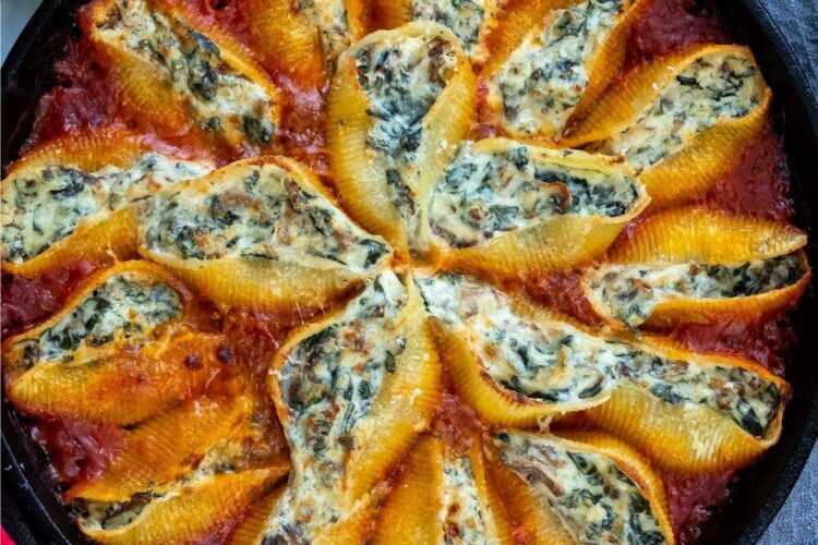 Spinach and Ricotta Stuffed Shells