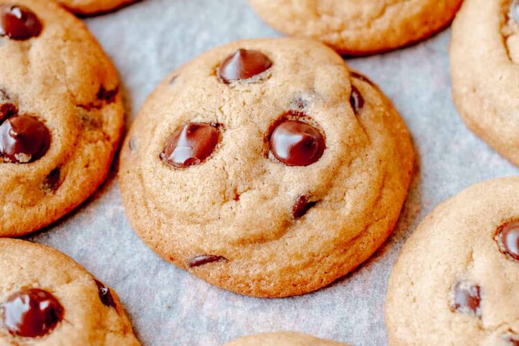 Chocolate Chip Cookies on Baking Sheet