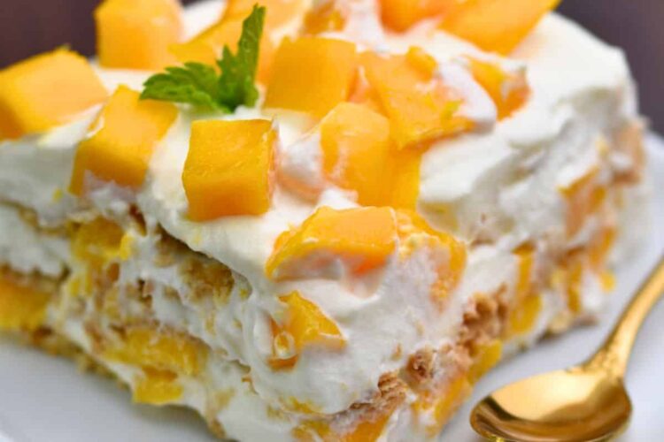 No Bake mango icebox cake with only 4 ingredients