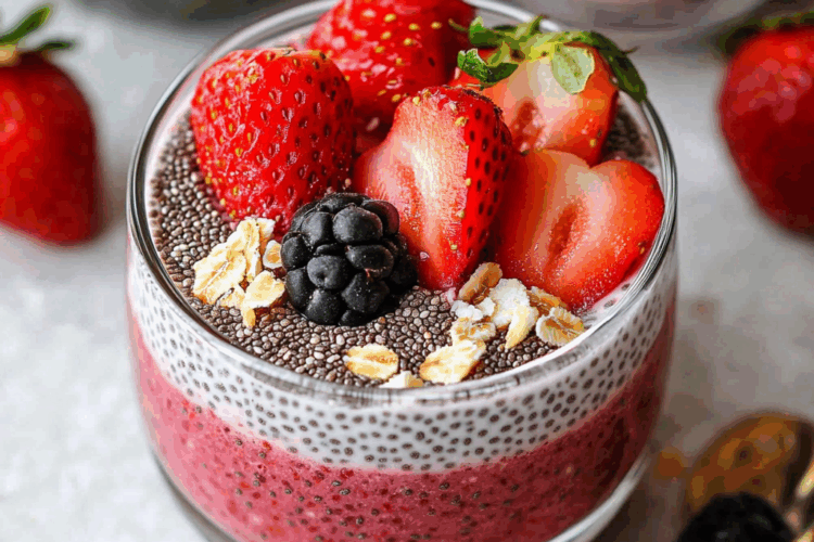 Layered Strawberry Chia Pudding