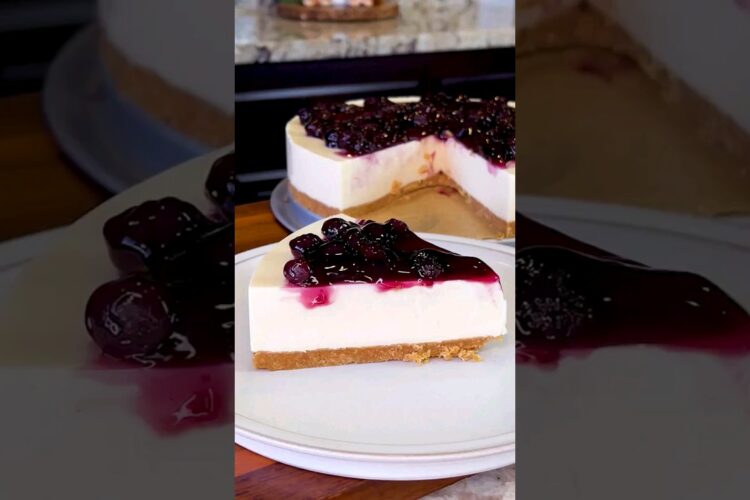 No-Bake Blueberry Cheesecake Recipe #shorts