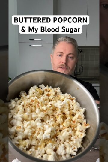 Buttered Popcorn and my blood sugar. #bloodsugar #glucoselevels #insulinresistant1 #popcorn￼