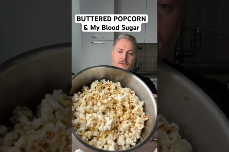 Buttered Popcorn and my blood sugar. #bloodsugar #glucoselevels #insulinresistant1 #popcorn￼