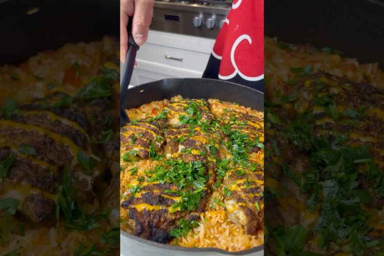 One pan chicken and rice #easyrecipes