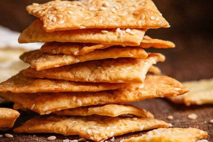 Homemade Crackers - Sesame and sea salt flavoured