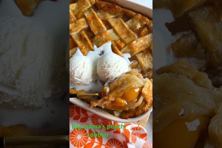 Big mama’s peach cobbler: https://grandbaby-cakes.com/southern-peach-cobbler/ #peaches #peachcobbler