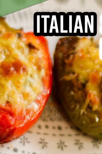 Italian stuffed peppers with cheese and herbs