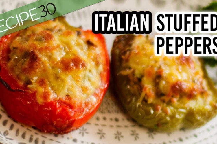Italian stuffed peppers with cheese and herbs