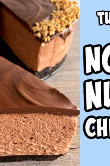 No Bake Nutella Cheesecake! Recipe tutorial #shorts