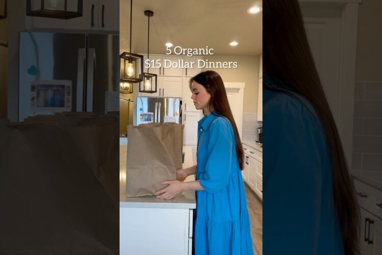 5 Organic $15 Dinners 🥗 #mom #recipe #healthy #organic #mealideas #christianmama #groceries #food