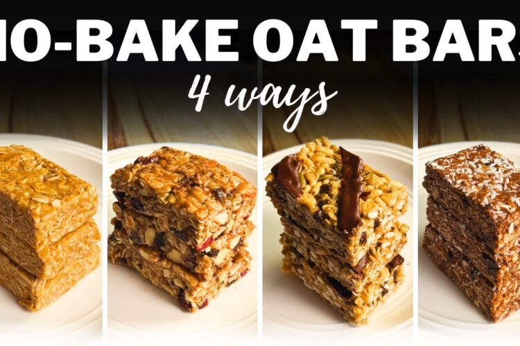 NO-BAKE OAT BARS » 4 Easy Granola Energy Bars for Healthy Breakfast or Snacks