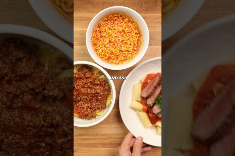 Cheap Vs Expensive Pasta #cooking #food #foodasmr #recipe