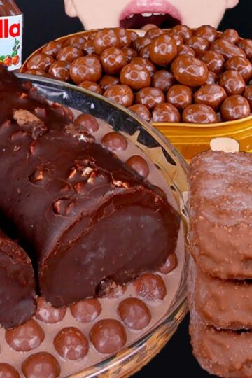 ASMR MALTESERS CHOCOLATE CAKE OREO ICE CREAM NUTELLA DESSERT MUKBANG 초콜릿 먹방 チョコレート 咀嚼音 EATING SOUNDS