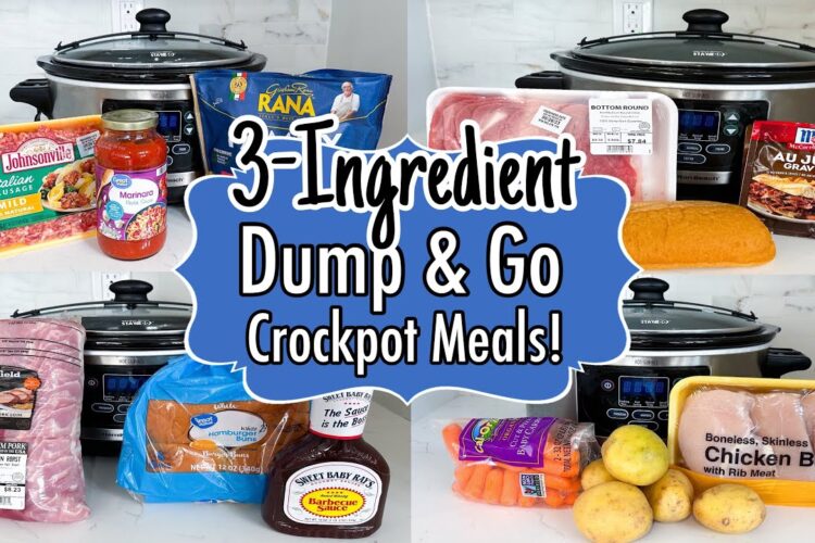 6 Cheap & EASY Dump and Go Crockpot Meals | TASTY 3-Ingredient Slow Cooker Recipes | Julia Pacheco