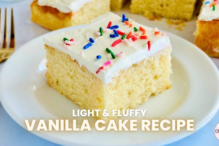 Moist and Fluffy Vanilla Cake Recipe | Easy Step-by-Step Beginner-Friendly Recipe