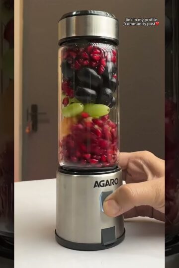 Check the portable blender!Perfect for shakes and smoothies.Compact 600ML design for on-the-go use.