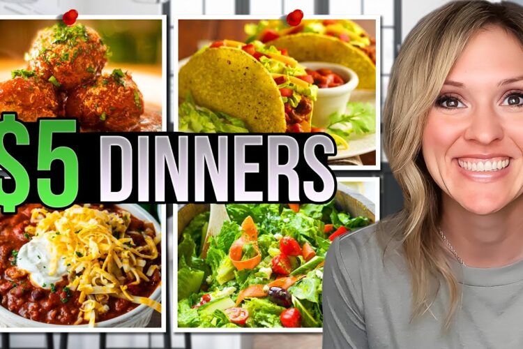 $5 DINNERS | FIVE Quick & Easy Cheap Dinner Recipes Made EASY! | Frugal Fit Mom