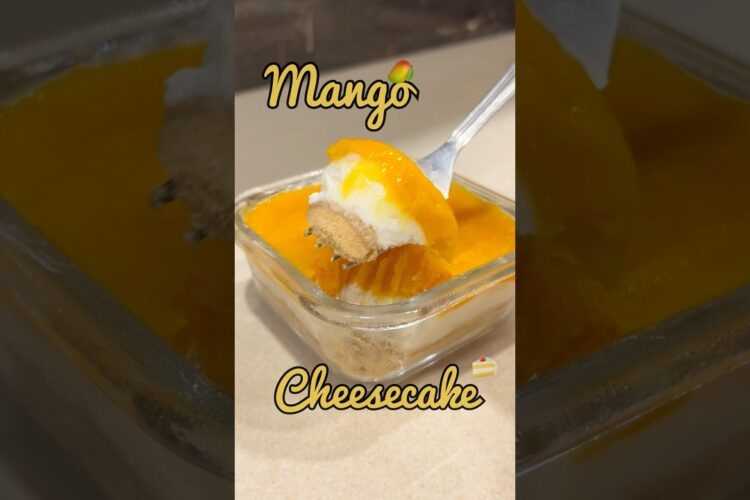 No-Bake Mango Cheesecake Recipe #mango #cheesecake #mangorecipes #dessertrecipe #healthy