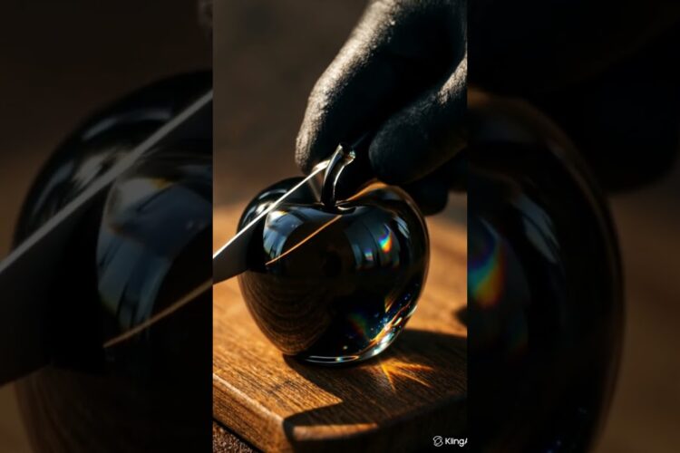 ASMR Glass Apple Cutting – AI Generated”