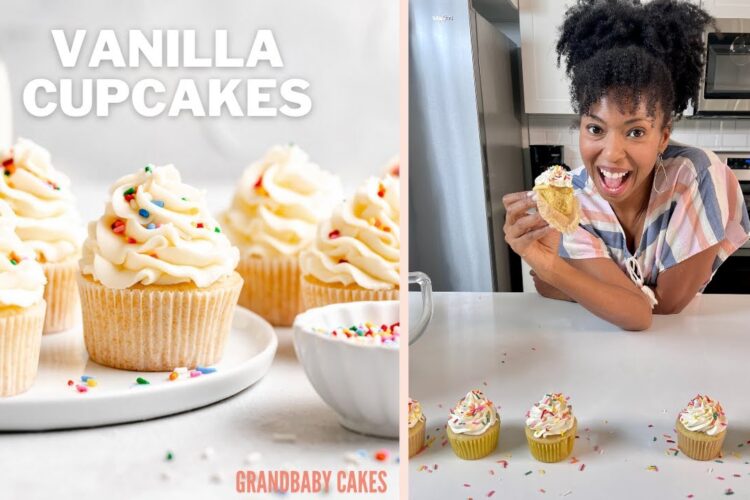 Sweet Vanilla Cupcakes | Grandbaby Cakes