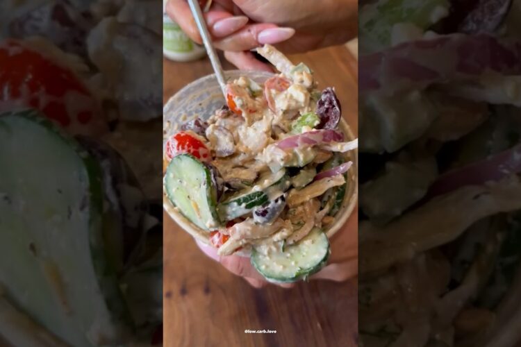 HIGH PROTEIN GREEK CHICKEN CUCUMBER SALAD 🥰 (Low Carb + High Protein!) #ChosenPartner