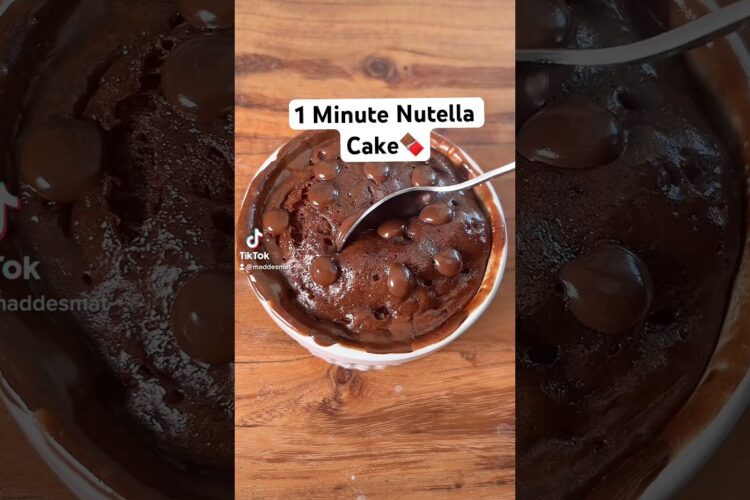 1 Minute nutella mug cake! This video went viral With over 48milj views!🍫 #easyrecipe #short