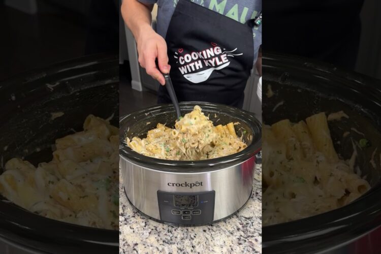 Crock Pot Garlic Parmesan Chicken Pasta #shorts