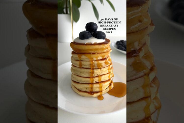 High-protein Breakfast Idea: Fluffy Pancakes🤩 #highprotein #healthyrecipes #glutenfree