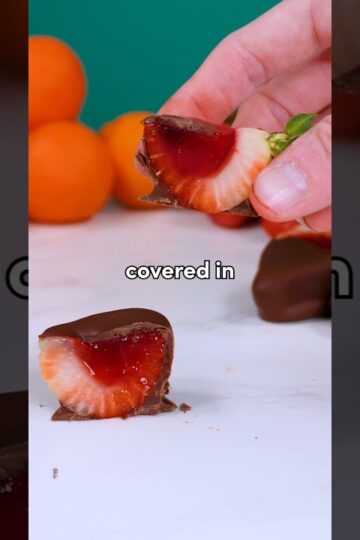 Level Up Your Parties with these CHOCOLATE COVERED JELLO STRAWBERRIES!