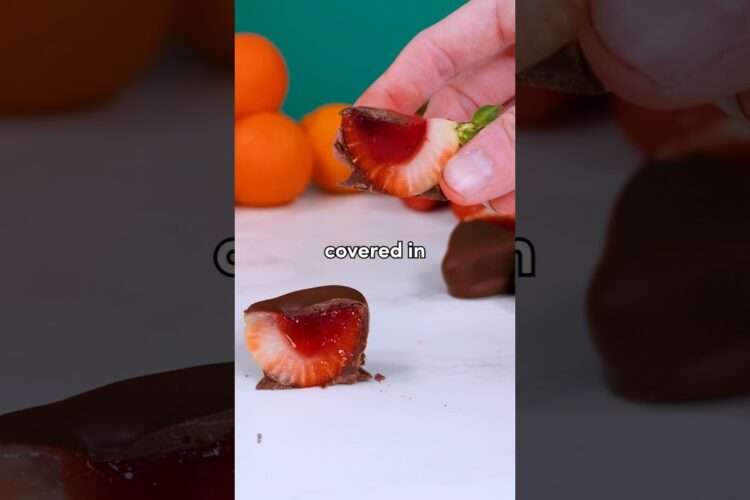 Level Up Your Parties with these CHOCOLATE COVERED JELLO STRAWBERRIES!