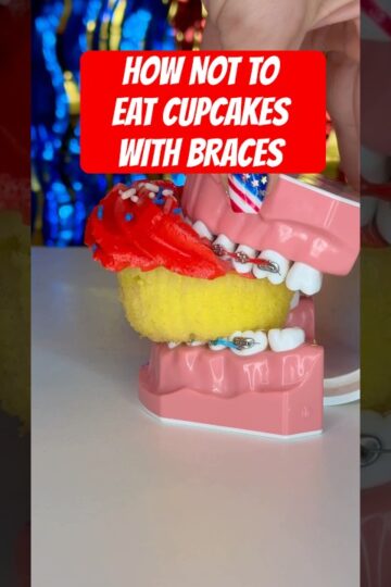 How NOT to eat CUPCAKES with BRACES *what to do instead #braces #cupcakes #crunchy