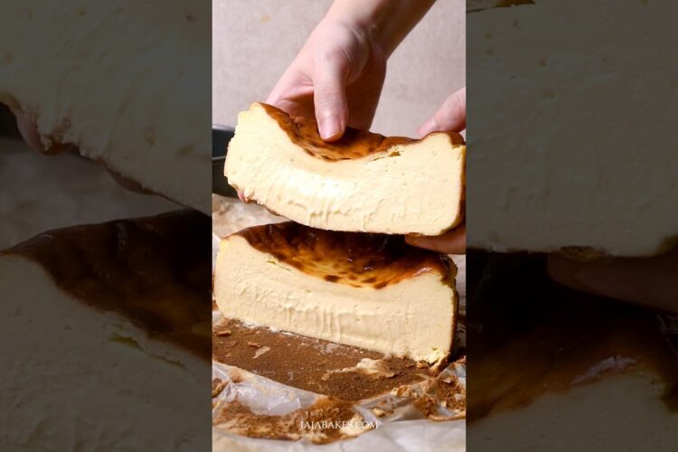 Perfectly Creamy Basque Burnt Cheesecake #basquecheesecake #cheesecake #dessert