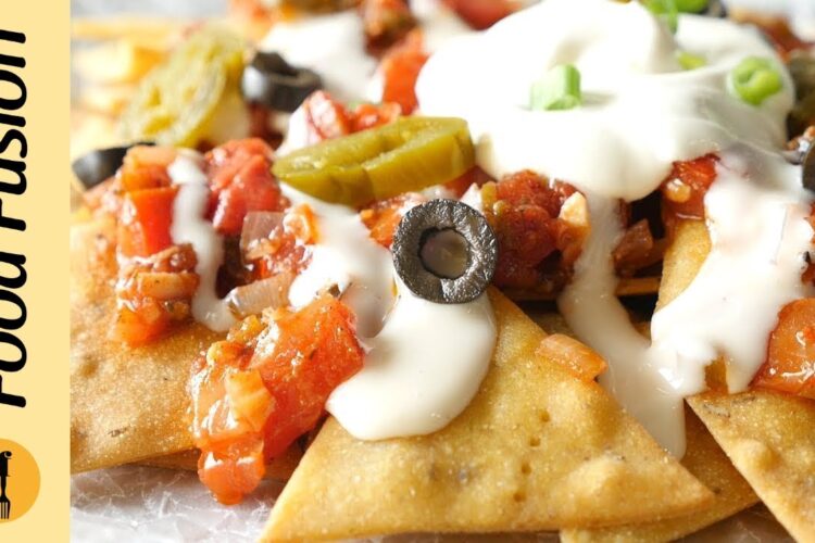 Nachos with Salsa & Cheese Sauce Recipe By Food Fusion