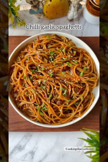 Quick & easy chilli  garlic spaghetti recipe | Easy snacks recipe #pastarecipe  #ytviral #ytshort