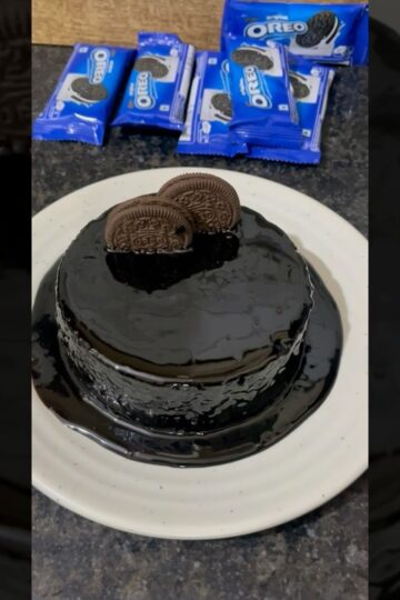 No Oven 4 Ingredients Chocolate Oreo Cake #oreocake #chocolatecake #oreo #cakerecipe #shorts #short